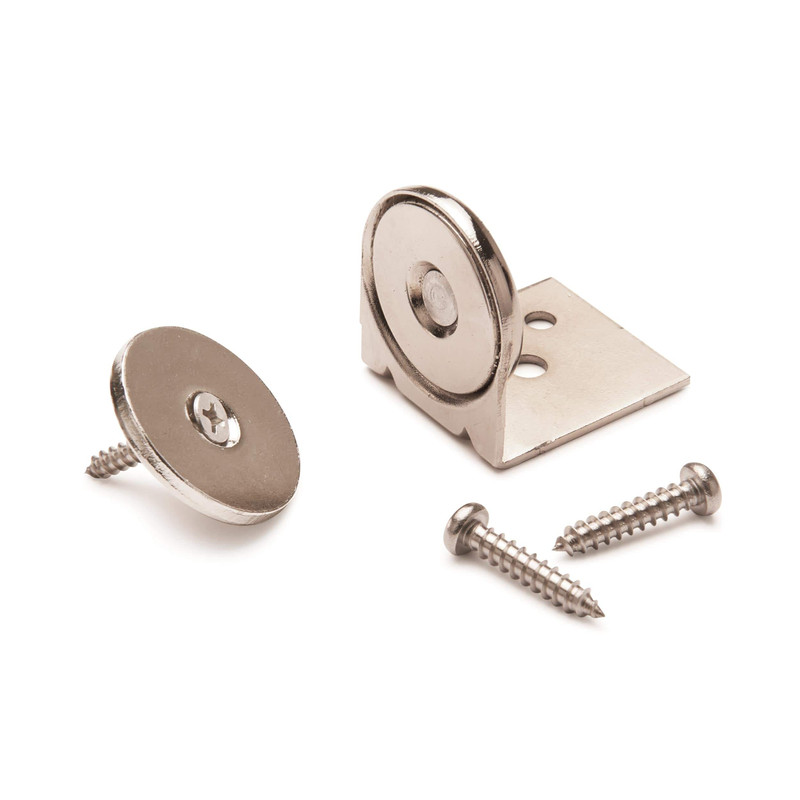 Stainless Steel Magnetic Latch with Bracket 1" Dia 40 lbs Holding Strength